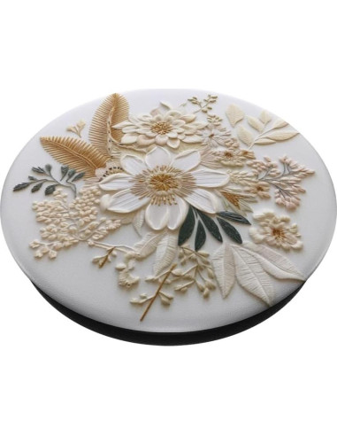 PopSockets PopGrip Estándar Patrón Floral Beige