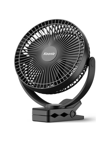 Ventilador Clip Koonie 10000mAh 20cm 4 Velocidades Negro
