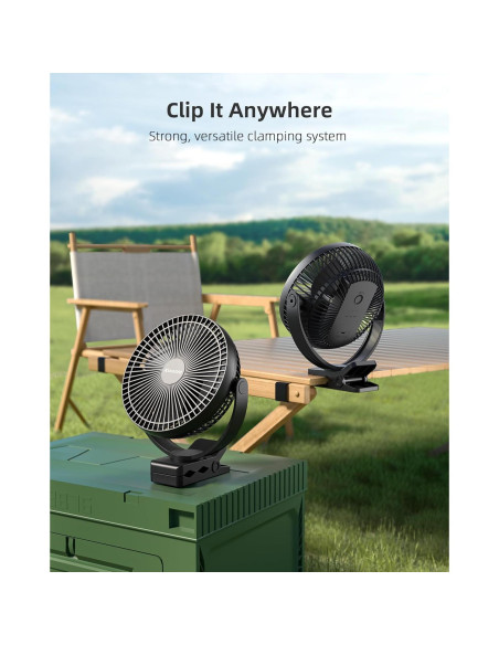 Ventilador Clip Koonie 10000mAh 20cm 4 Velocidades Negro Ventilador Clip Koonie 10000mAh 20cm 4 Velocidades Negro