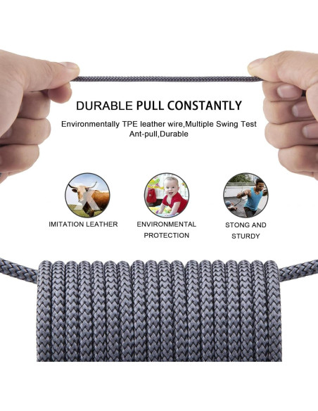 Cable de Carga Lightning 3 Metros FEEL2NICE Trenzado MFi Cable de Carga Lightning 3 Metros FEEL2NICE Trenzado MFi