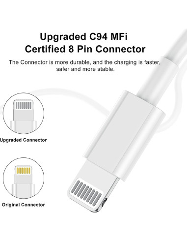 Cable de Carga Lightning Apple 3 pies Pukerehab Blanco