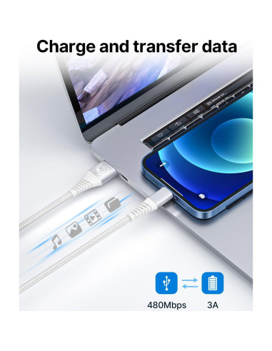 Cargador Lightning Yosou 2x10 pies Carga Rápida MFi iPhone/iPad