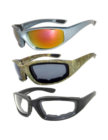 Gafas de sol deportivas UV400 para motocicleta - Paquete de 3