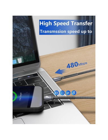 Cable USB C a Lightning 1.83M 2Pack PRAKIE Carga Rápida MFi