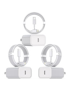 Cable de carga rápida 3m para iPhone - 3 unidades USB-C a Lightning