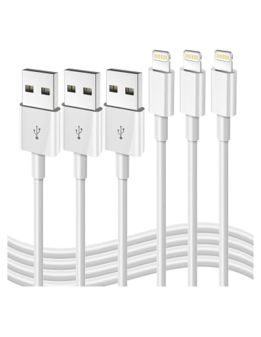 Cable de carga rápida Lightning DFLASH 3 Unidades 3FT MFi