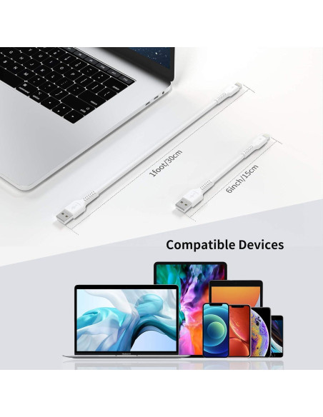 Cable USB a Lightning 15 cm ULIFTUS 5Pack Carga Rápida Cable USB a Lightning 15 cm ULIFTUS 5Pack Carga Rápida