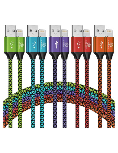 Cargador USB Lightning KREMORV 5 Cables 3.05m Carga Rápida