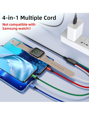 Cargador 4 en 1 Amasuki para iWatch y iPhone 1.22m