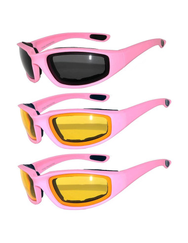 Juego de 3 gafas de sol para motocicleta UV400 - Unisex