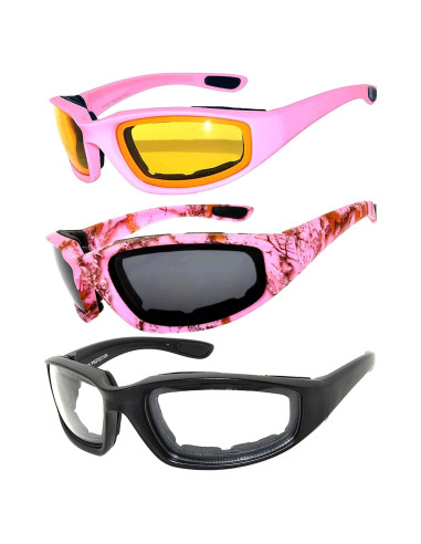 Juego de 3 gafas de sol para motocicleta UV400 - Unisex