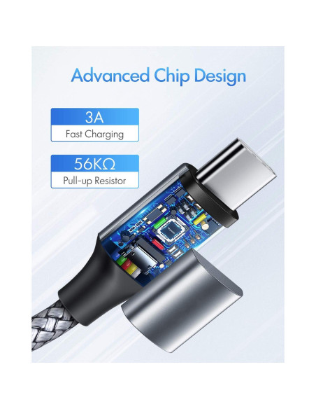 Cable USB C a USB C etguuds 0.61m 60W Carga Rápida 2 Unidades Cable USB C a USB C etguuds 0.61m 60W Carga Rápida 2 Unidades