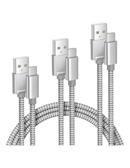 Cable de Carga USB Tipo C Elebase 3 Pack 1.5/2/3m para iPhone 16 Cable de Carga USB Tipo C Elebase 3 Pack 1.5/2/3m para iPhone 16