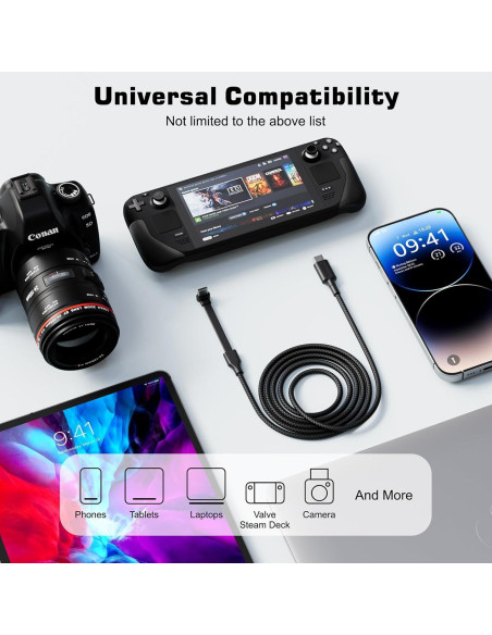 Cable USB C a USB C 1.83m 60W DbillionDa Ángulo Recto Cable USB C a USB C 1.83m 60W DbillionDa Ángulo Recto