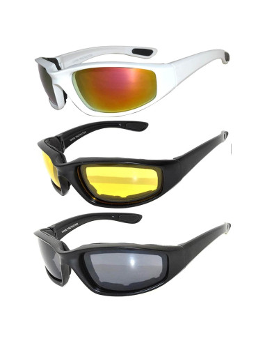 Juego de 3 gafas de sol para motocicleta UV400 - Unisex
