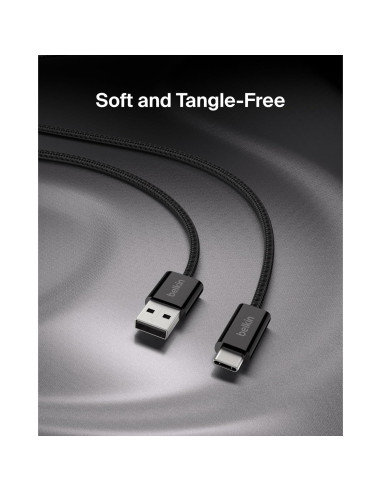 Cable USB A a USB C Belkin 2M 15W Carga Rápida Negro