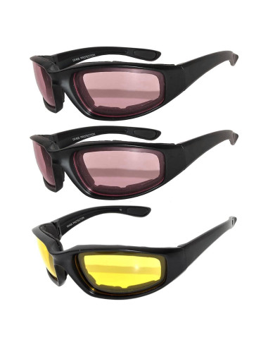 Juego de 3 gafas de sol para motocicleta UV400 - Unisex