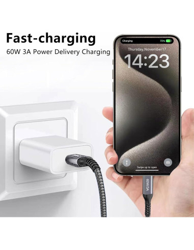 Cable USB-C a USB-C 60W 4.5m Grtoeud - 2 Pack
