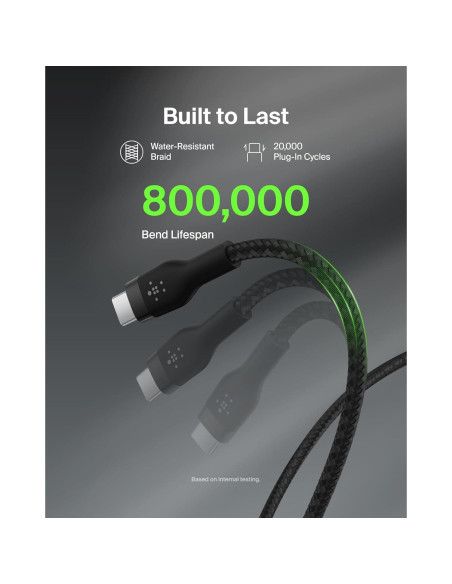 Cable USB-C a USB-A Belkin BoostCharge Pro Flex 1M Negro Cable USB-C a USB-A Belkin BoostCharge Pro Flex 1M Negro