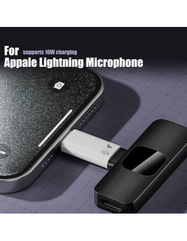 Adaptador de Micrófono Lavalier Lightning a USB-C Fidioto - Paquete de 2