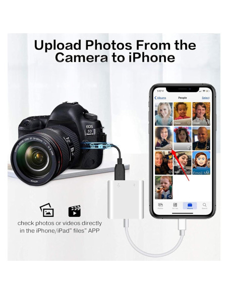 Adaptador USB Lightning a USB Wahbite para iPhone/iPad Adaptador USB Lightning a USB Wahbite para iPhone/iPad