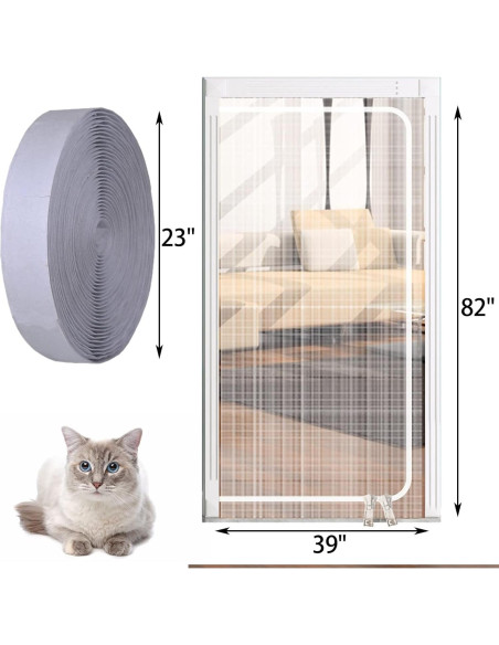 Puerta de Pantalla para Gatos PINVNBY 99x208 cm Doble Cremallera Puerta de Pantalla para Gatos PINVNBY 99x208 cm Doble Cremallera