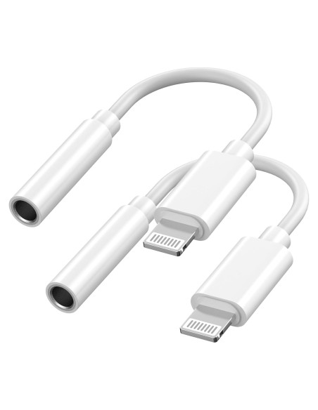 Paquete de 2 Adaptadores Lightning a 3.5mm MFi para iPhone Paquete de 2 Adaptadores Lightning a 3.5mm MFi para iPhone