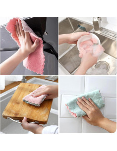 Paquete de 12 Paños de Cocina MISSJOJIAY Microfibra 28x16cm 2