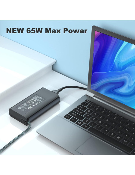 Cargador USB-C 65W HP Envy - Adaptador portátil ligero Cargador USB-C 65W HP Envy - Adaptador portátil ligero