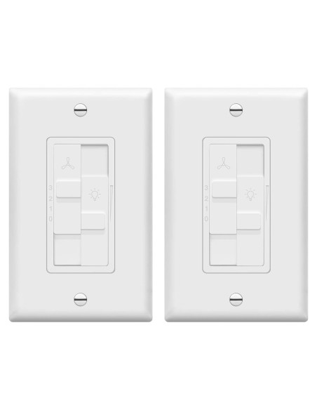 Interruptor Regulador TOPGREENER 3 Velocidades Blanco 2 Piezas Interruptor Regulador TOPGREENER 3 Velocidades Blanco 2 Piezas