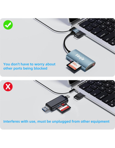 Lector de Tarjeta SD Vanja USB 3.0 2 en 1 para SD y MicroSD