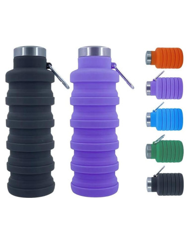 Botellas de Agua Plegables Ummigi 500ml Silicona Reutilizable