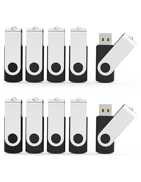 Paquete de 10 Unidades Flash USB 8GB Aiibe Negro Paquete de 10 Unidades Flash USB 8GB Aiibe Negro