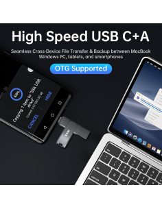 SSK Unidad Flash USB C 64GB Doble Conexión 200MB/s 2