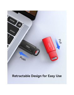 Aiibe 128GB Unidad Flash USB 2.0 - Paquete de 2 (Negro y Rojo) 2
