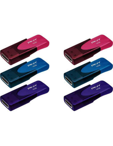 Unidad Flash PNY Attaché 4 USB 2.0 16GB Multicolor 6-Pack