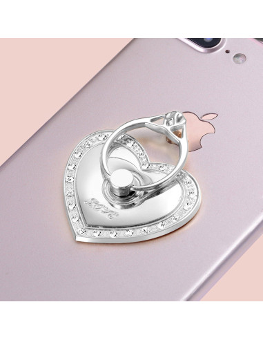 Soporte de Anillo para Teléfono TOPWOOZU Plata 360 Reutilizable