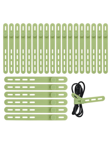 24 Correas de Cable de Silicona Donruby Verde Ajustables