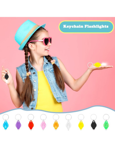 Paquete de 36 Linternas LED Mini Llaveros Haconba Coloridas
