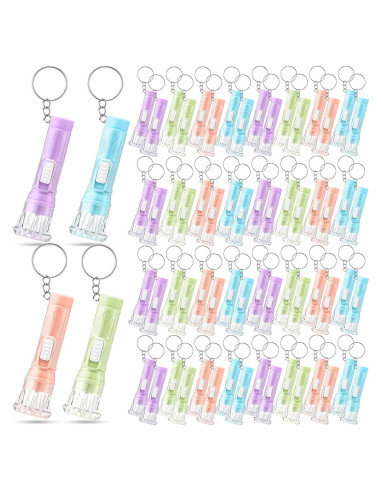 Mini Linterna Llavero Jexine 100 Pcs LED Colores Asortidos