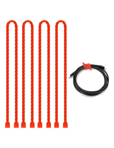 Ataduras de Cable Silicona GESIPOR 32 Pulgadas 4 PCS Rojo Ataduras de Cable Silicona GESIPOR 32 Pulgadas 4 PCS Rojo