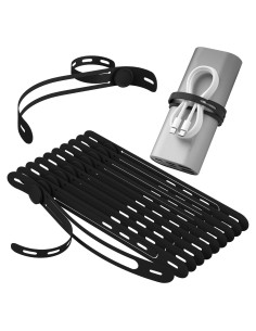 Organizador de Cables Nearockle 12 Piezas Silicona Negra
