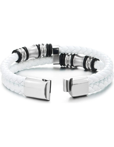 Pulsera de Cuero Trenzado COOLSTEELANDBEYOND para Hombre
