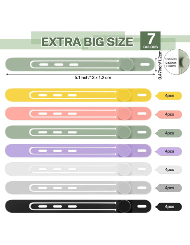 28 Correas de Silicona Reutilizables Teenyyou para Cables
