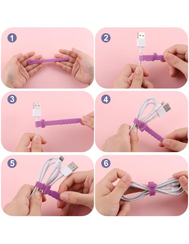 20 Correas Organizadoras de Silicona NQEUEPN para Cables 11.4cm