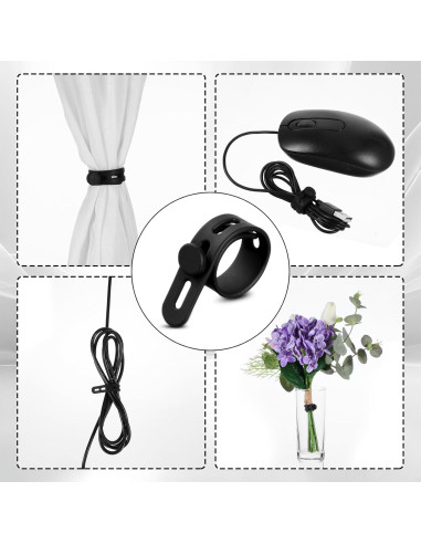 10 Correas de Cable Reutilizables Xinjoduz 13x1.2 cm Negro