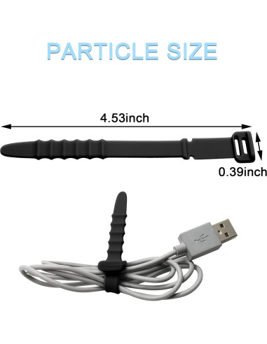 30 Sujetadores de Silicona Litoexpe 11.43 cm Reutilizables Negro