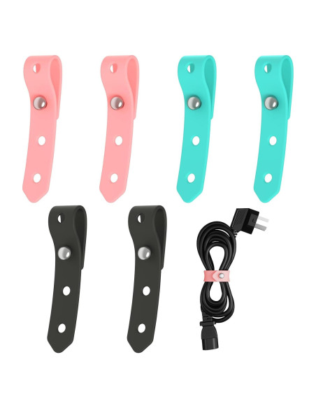 Bridas de Silicona ELFRhino 6 Pcs Ajustables para Cables Bridas de Silicona ELFRhino 6 Pcs Ajustables para Cables