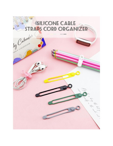 36 Correas de Silicona GAUENEEN para Organizar Cables Multicolor
