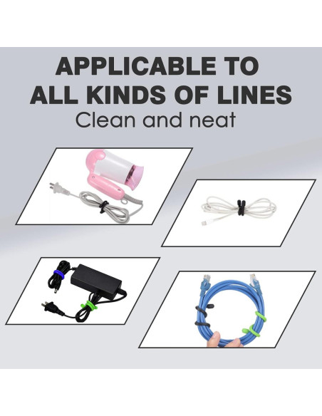 Juego de 9 Correas de Silicona UAIAGM para Organización de Cables Juego de 9 Correas de Silicona UAIAGM para Organización de Cables